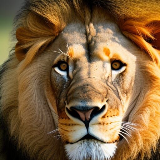 Gentle Lion Portrait in Natural Light