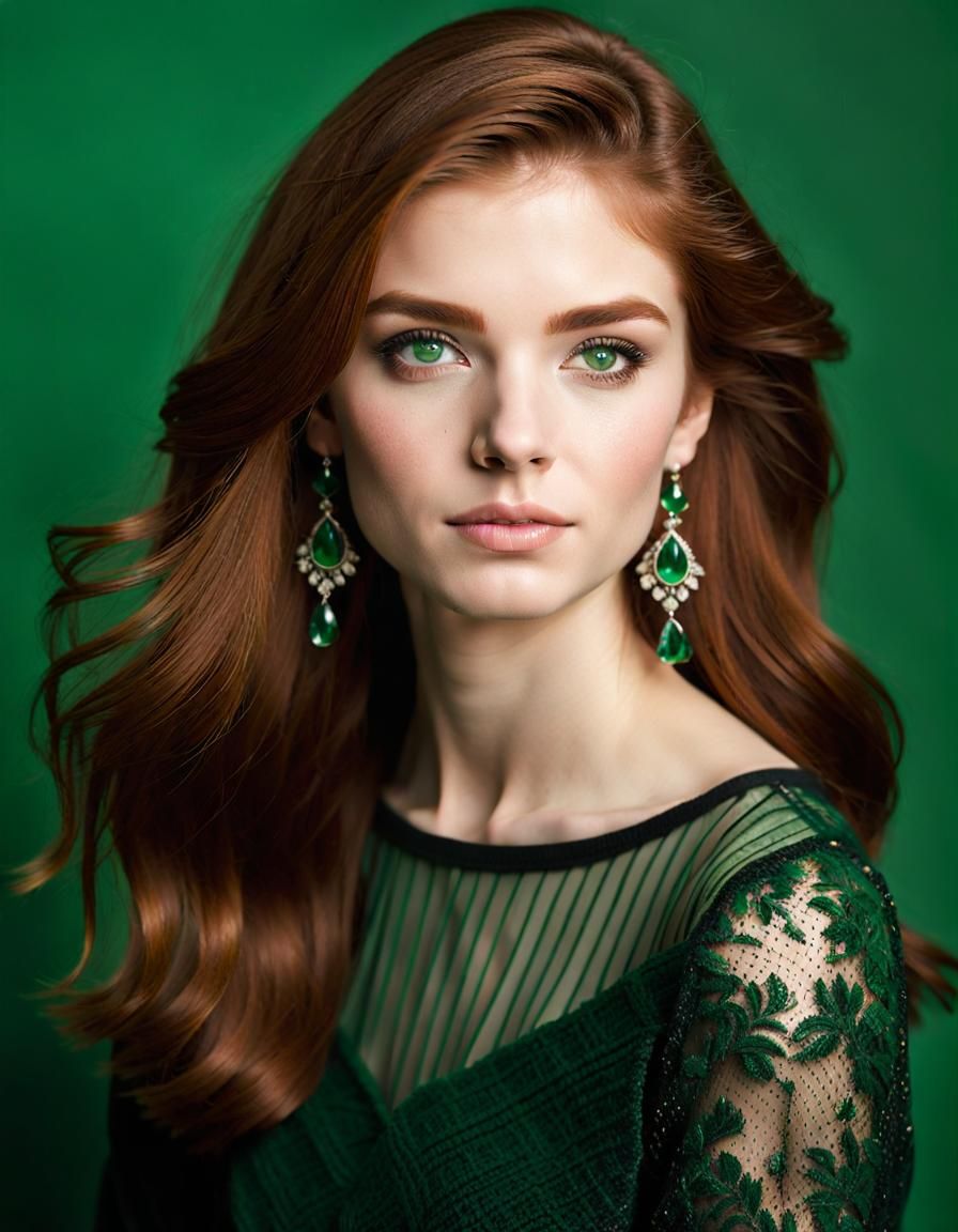 Portrait of a Beautiful Woman with Auburn Hair