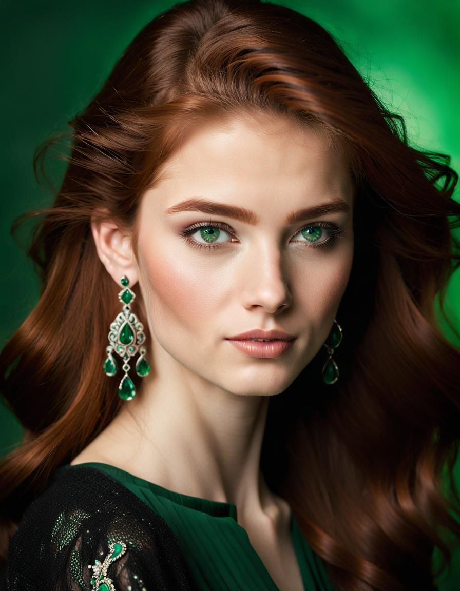 Portrait of a Beautiful Woman with Auburn Hair