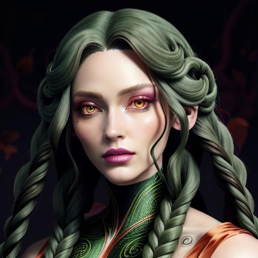 Stunning Feminine Gorgon with Prehensile Hair