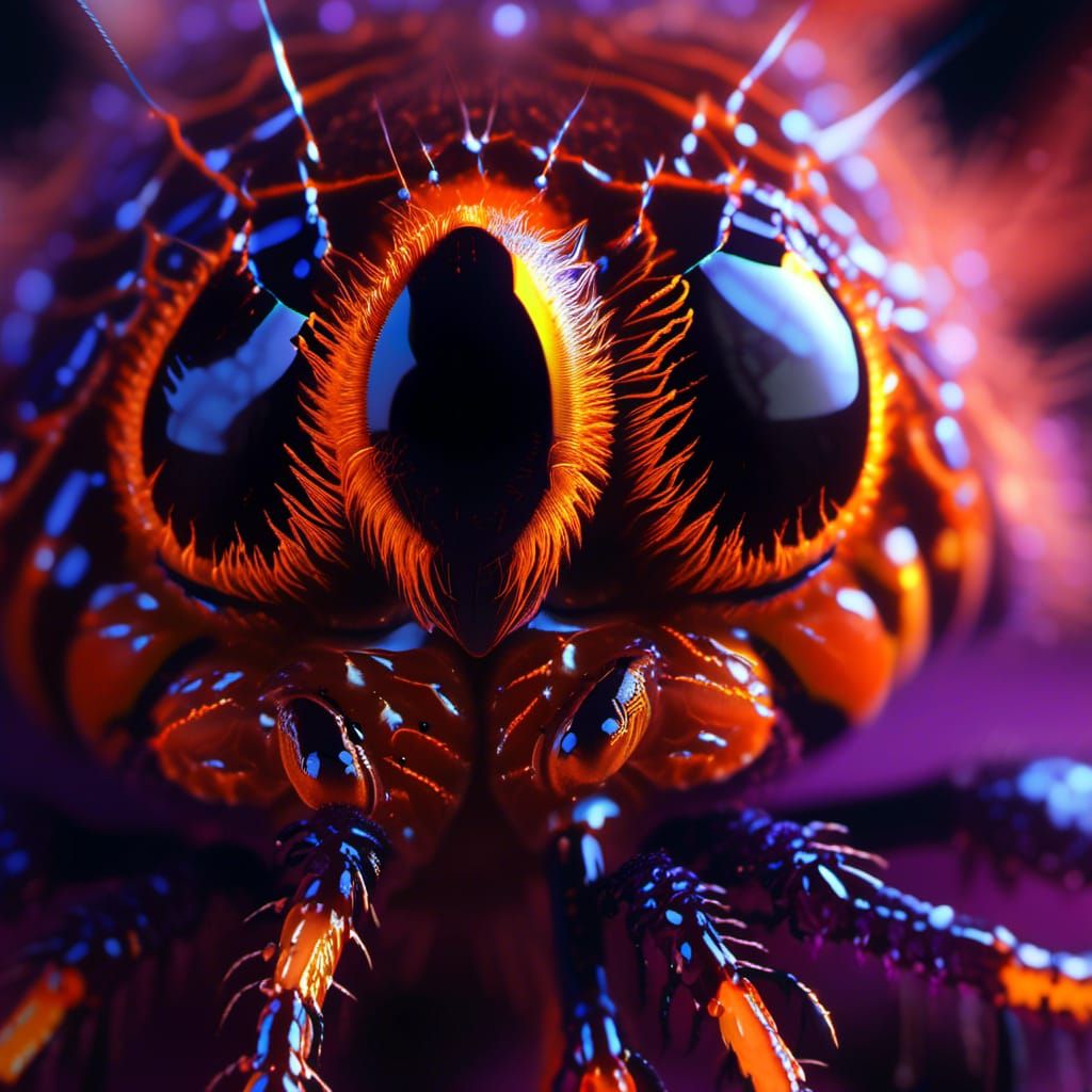 Detailed Eye with Orb Weaver Reflection