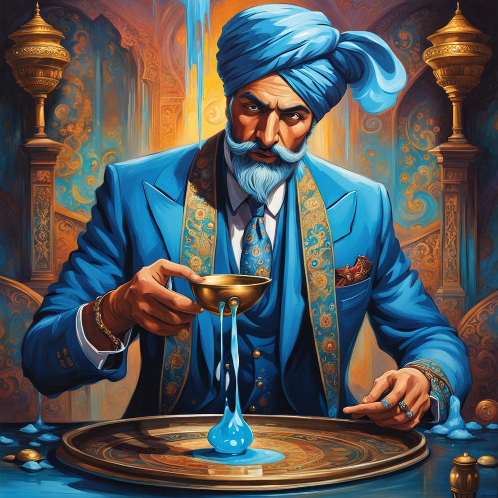 Marid Water Genie Businessman in Graffiti Art Style