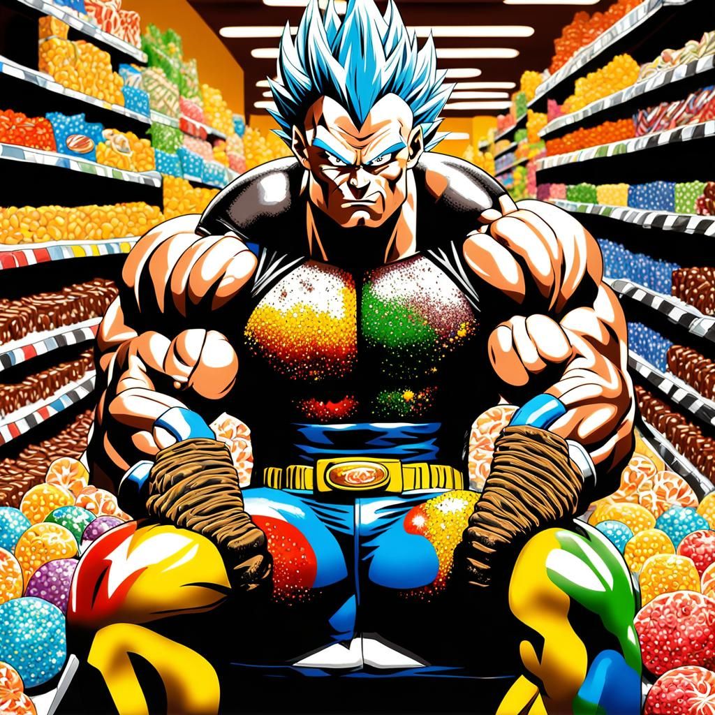 Super Saiyan Candy Feast in Anime Style