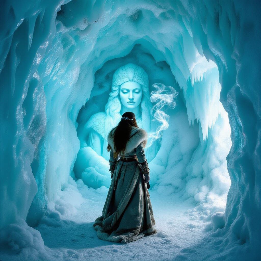 Pazyryk Ice Maiden's Vision in Frozen Chamber