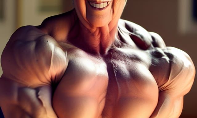 Muscular Grandma: A Bodybuilding Portrait