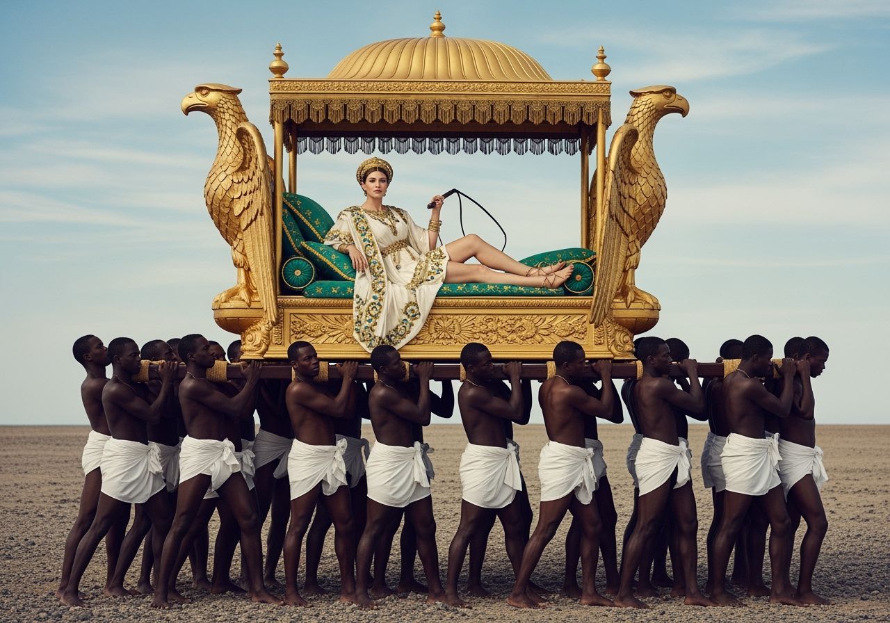 Roman Empress Lounging on Imperial Chaise Longue