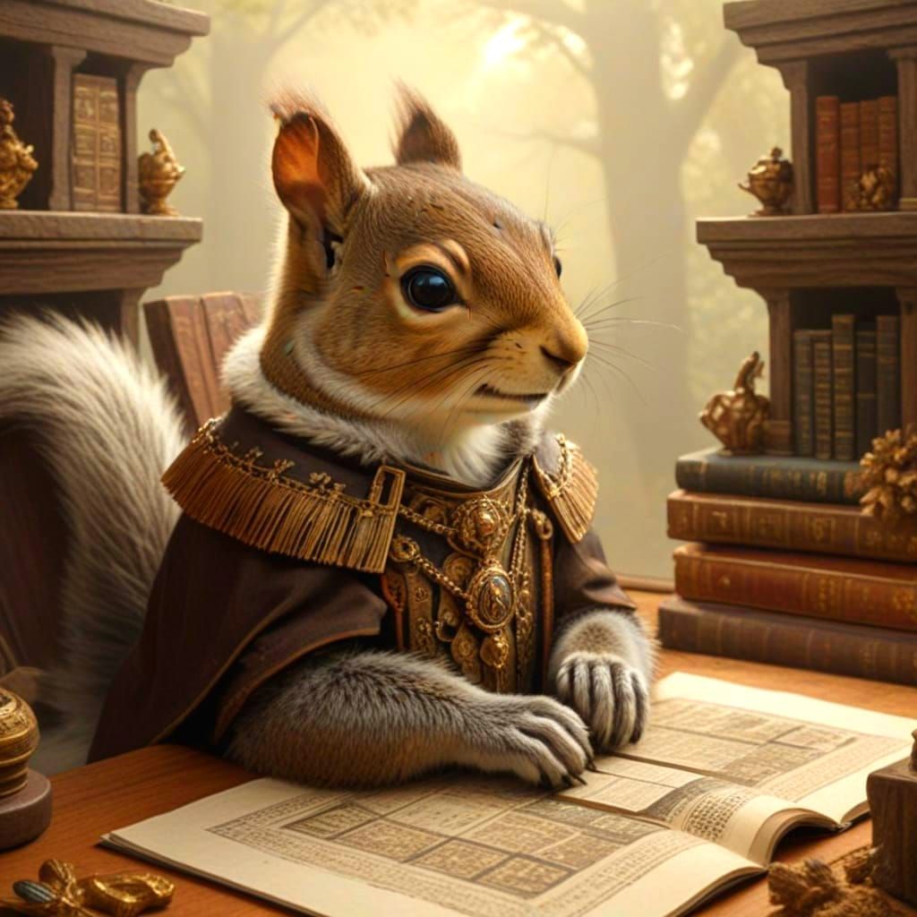 Squirrel Hierophant Architect Designing a Grand Structure