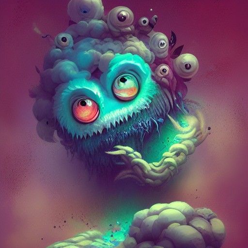 Eldritch Horror Dream: Cute Fluffy Monster Art