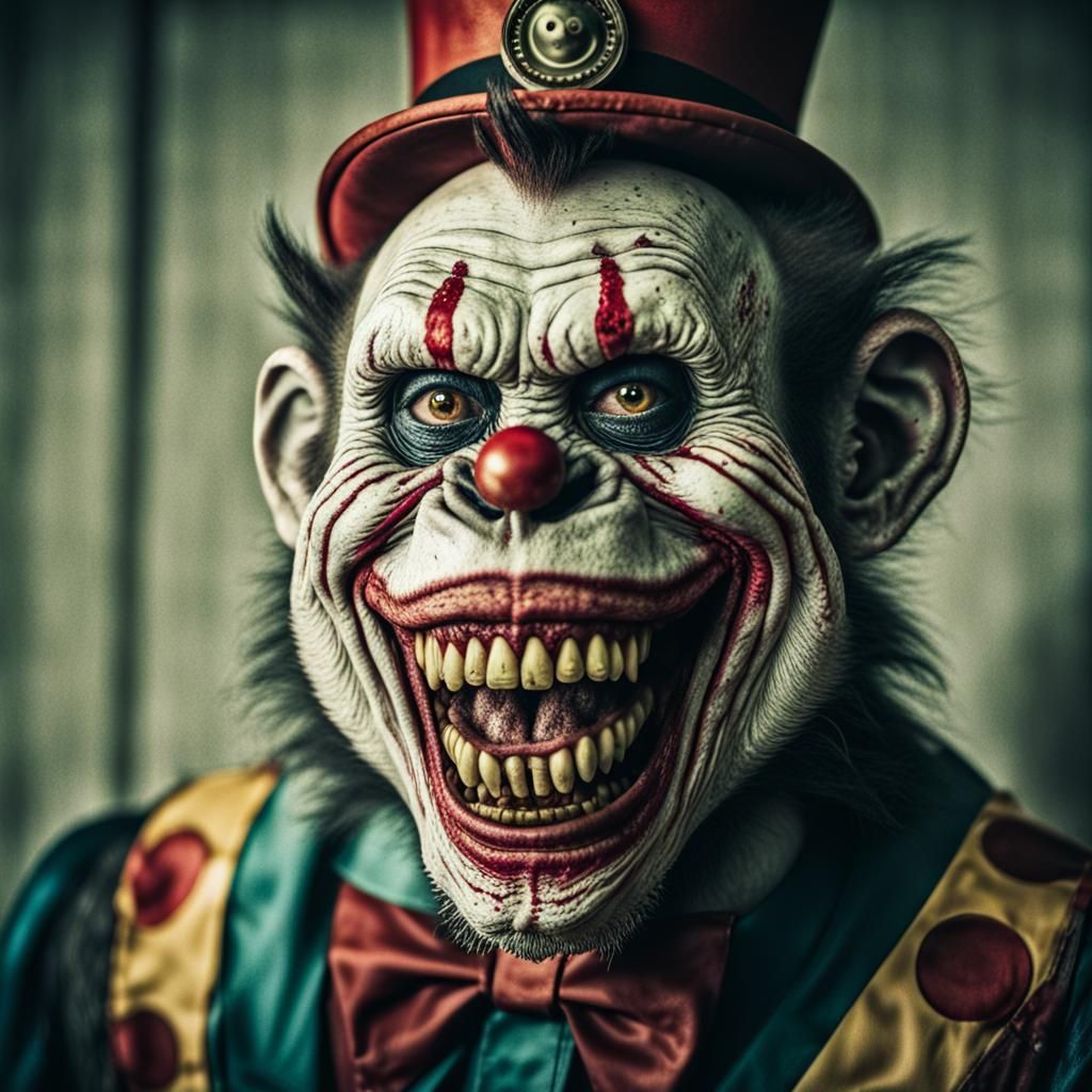 Cinematic Zombie Monkey Monster Clown Portrait