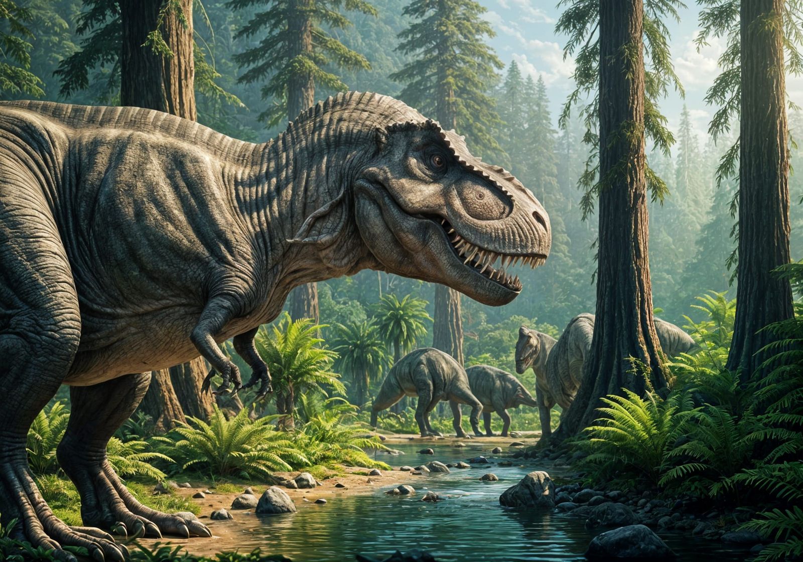 Tyrannosaurus Rex Surveys Prehistoric Landscape
