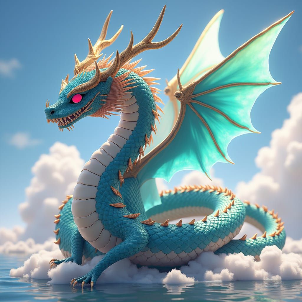 Majestic Serpentine Bakunawa in 3D Anime Art