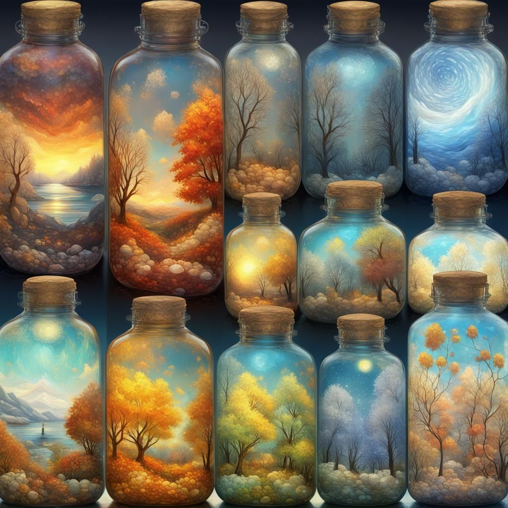 Seasons in a Bottle: Fantasy Digital Art