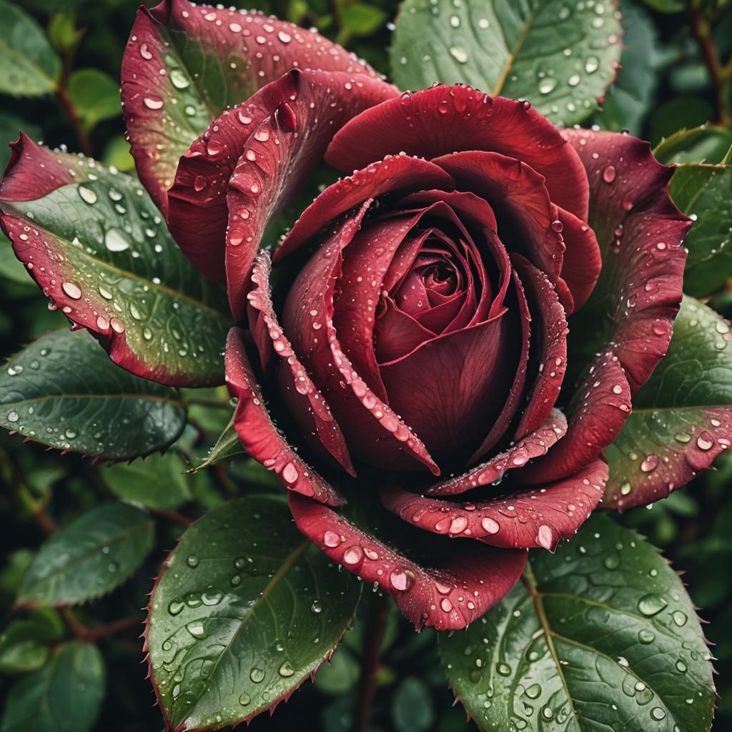 Dew-Kissed Rose in Cinematic 35mm Film Style