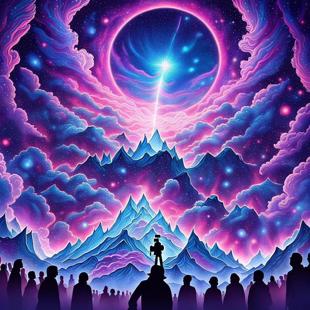 Celestial Wolf Face in Space: Digital Art