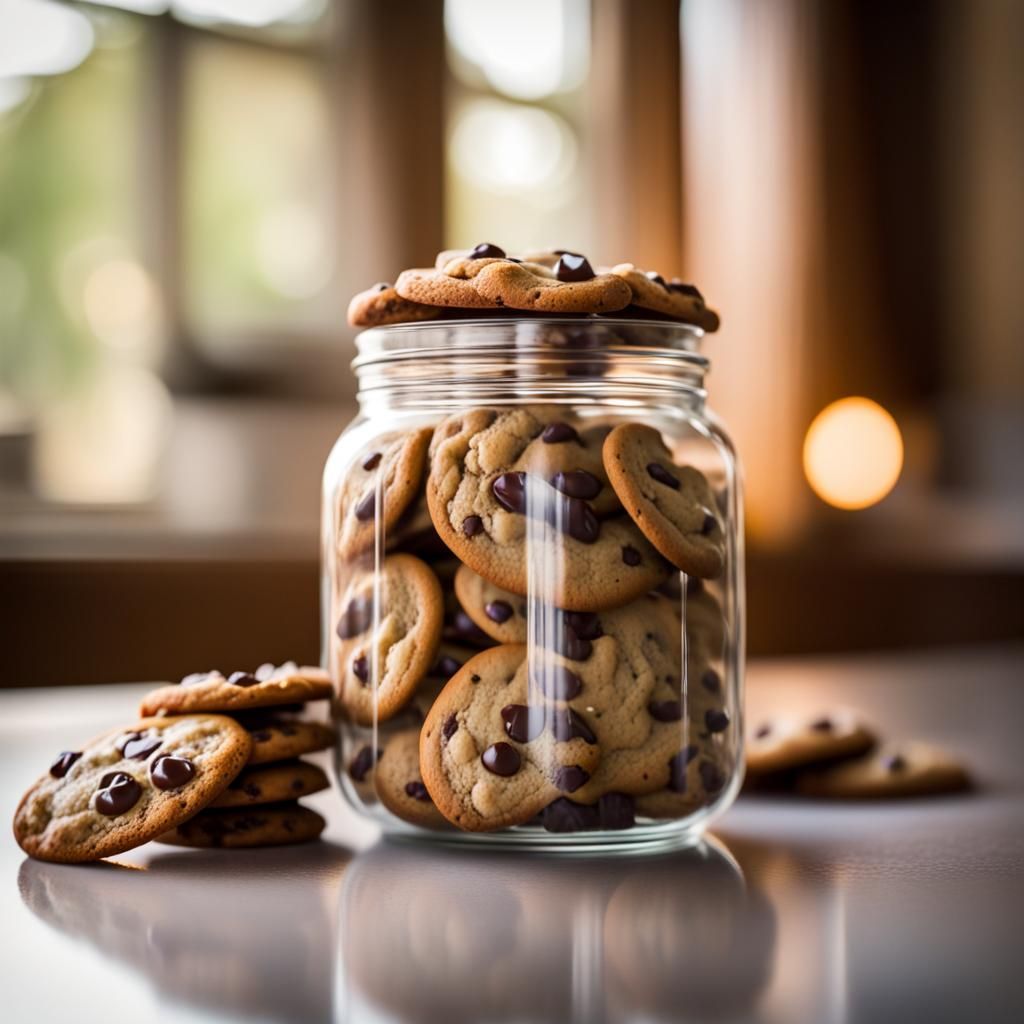 Chocolate Chip Cookies in Jar: Professional Photography