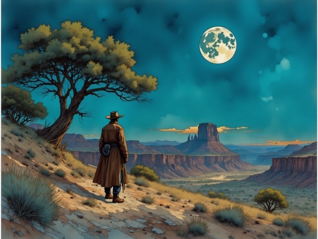 Wild West Cowboy in Painterly Realism