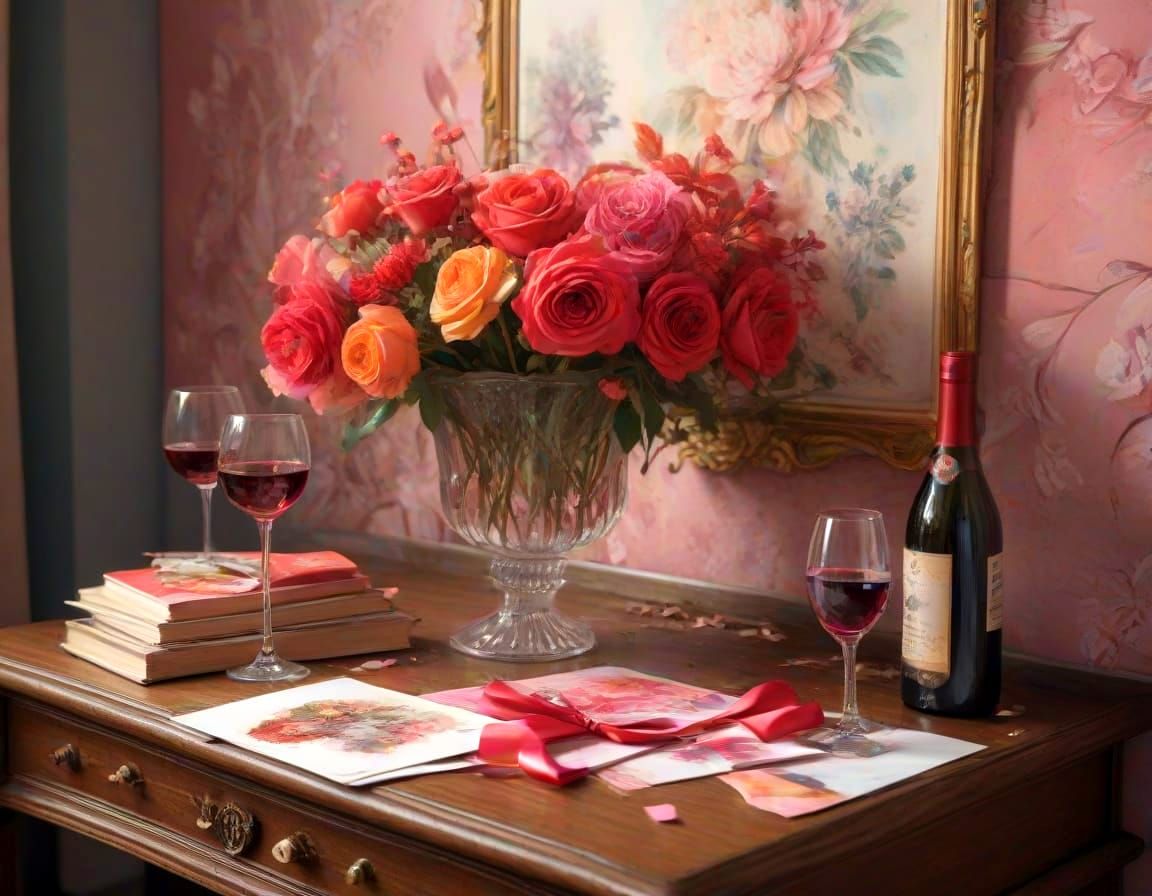 Timeless Elegance in a Romantic Watercolor Painting