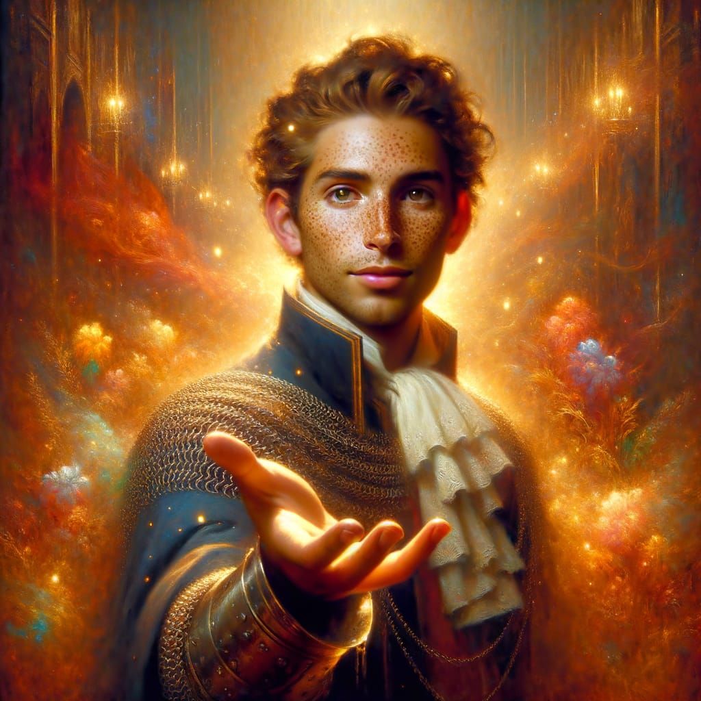 Thalion Brightwood as a young Cavalry Charger. (17yo) First set of dress armor (chain).