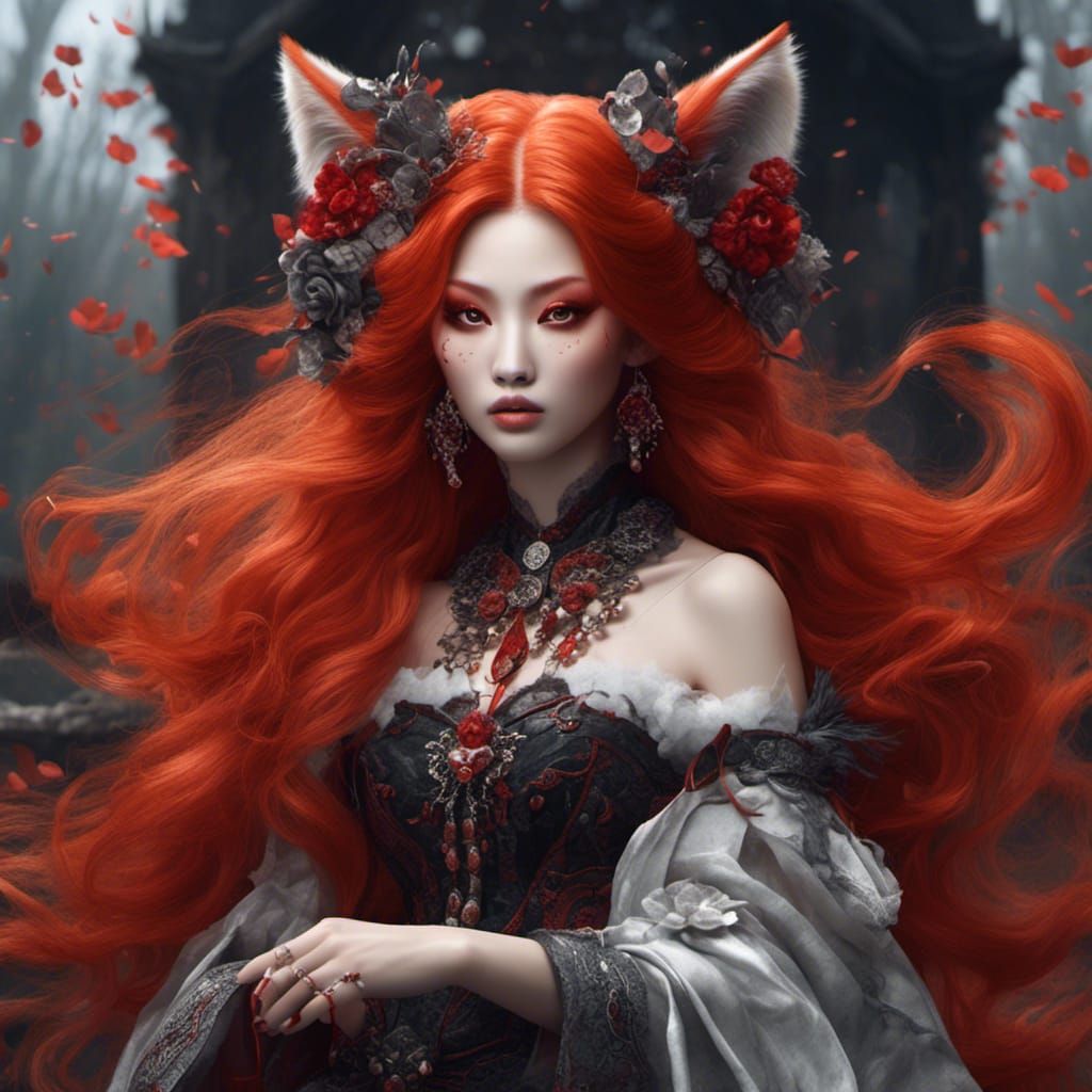 Gothic Vampire Queen with Fox Ears