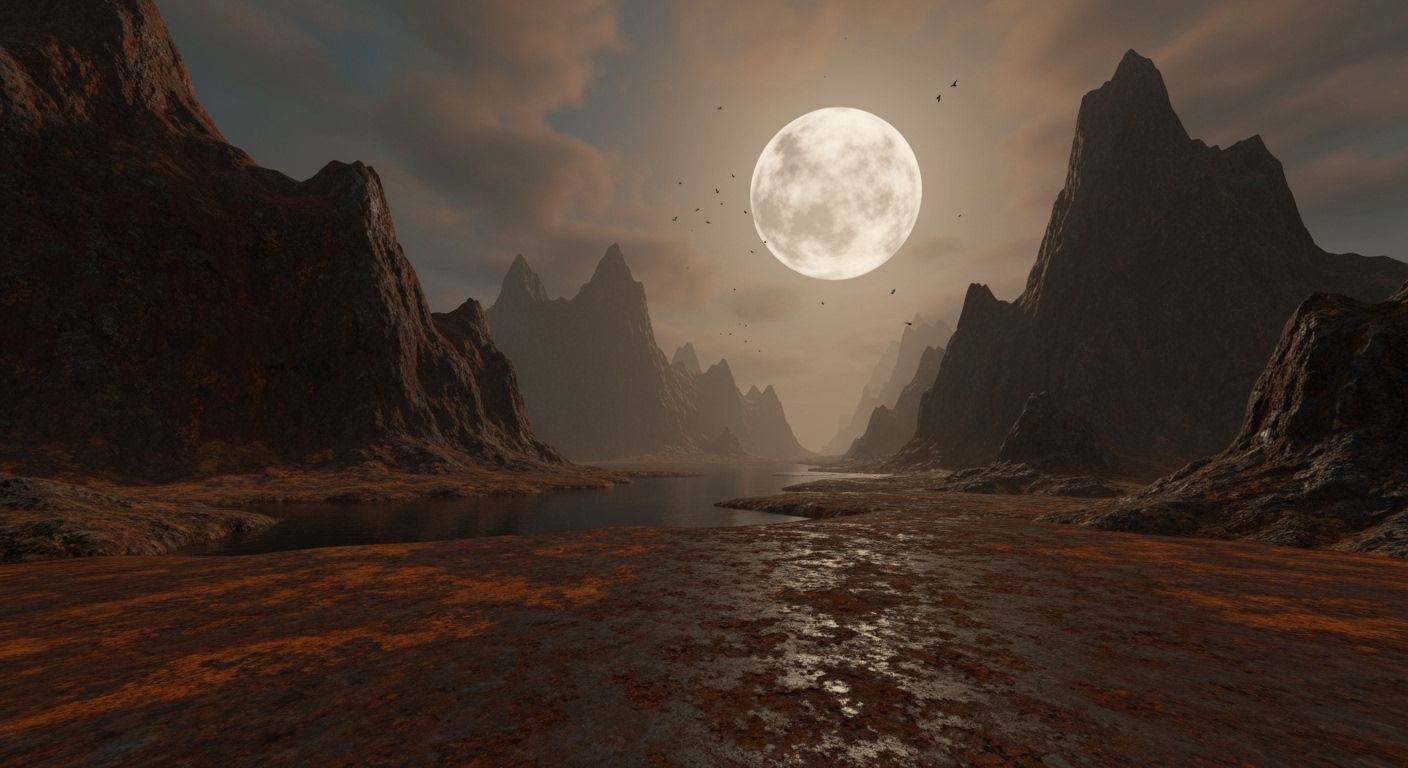 Eerie Rusty Landscape in Divine Oil Style