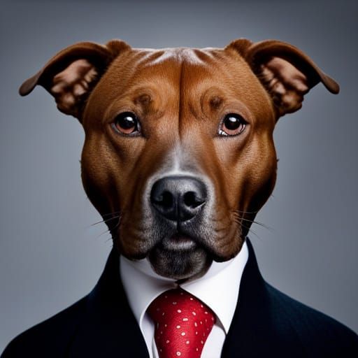 Staffordshire Bull Terrier in Suit: Professional Portrait