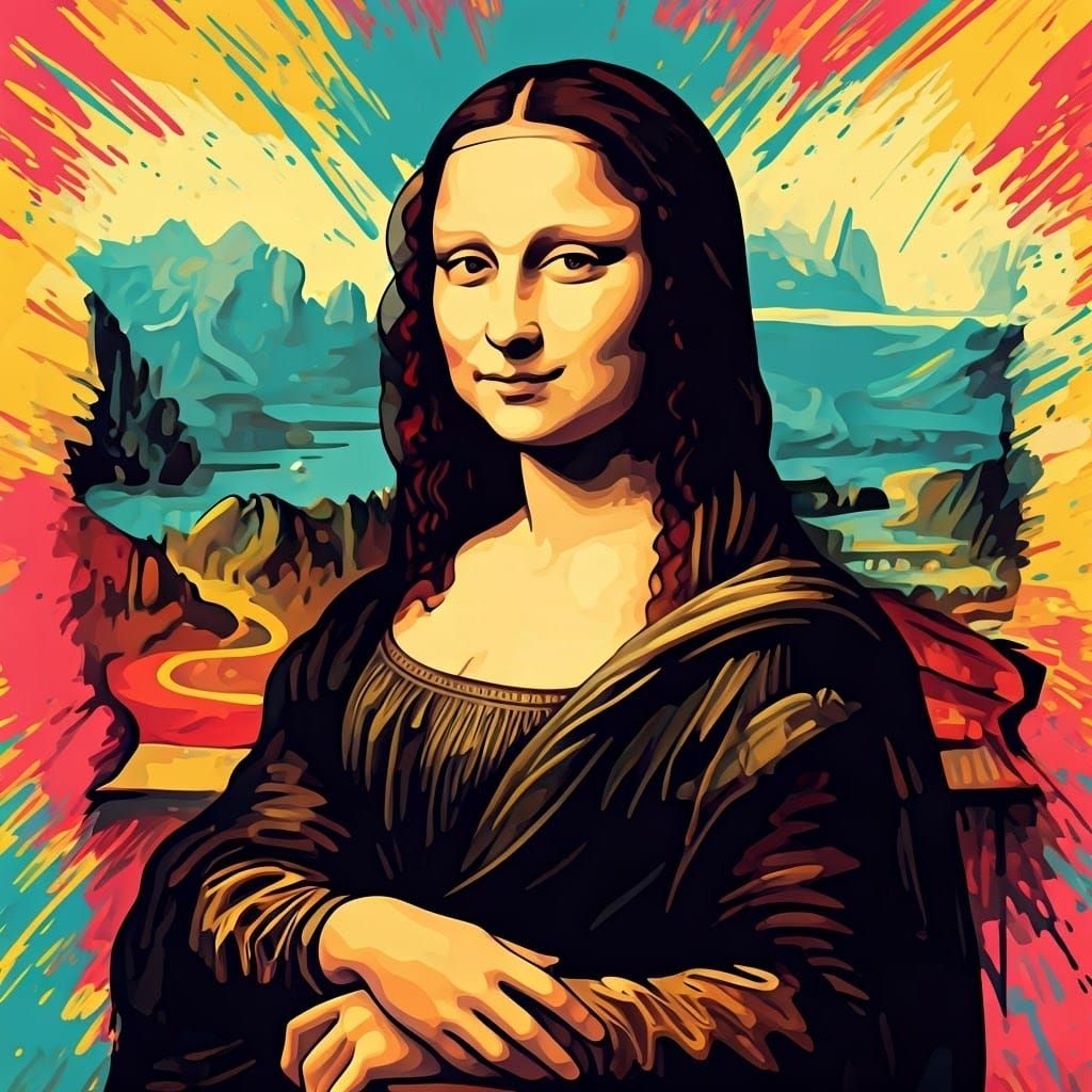 Mona Lisa in Vibrant Pop Art Style