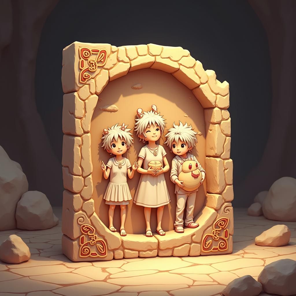 A rather small carving depicting an announcement involving t...