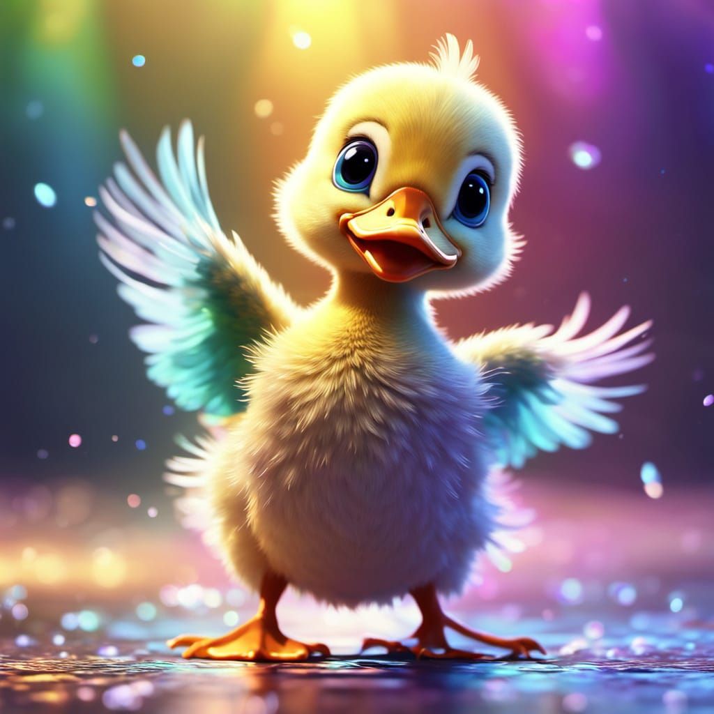Dancing Duckling in Whimsical Storybook Style