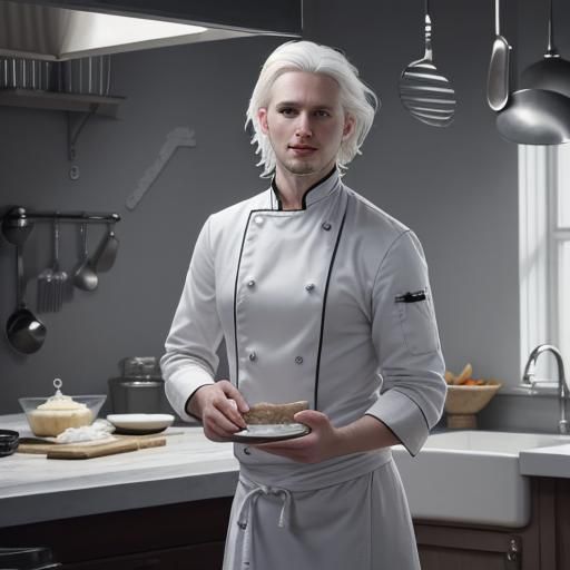 Modern Chef Portrait in Kitchen Setting