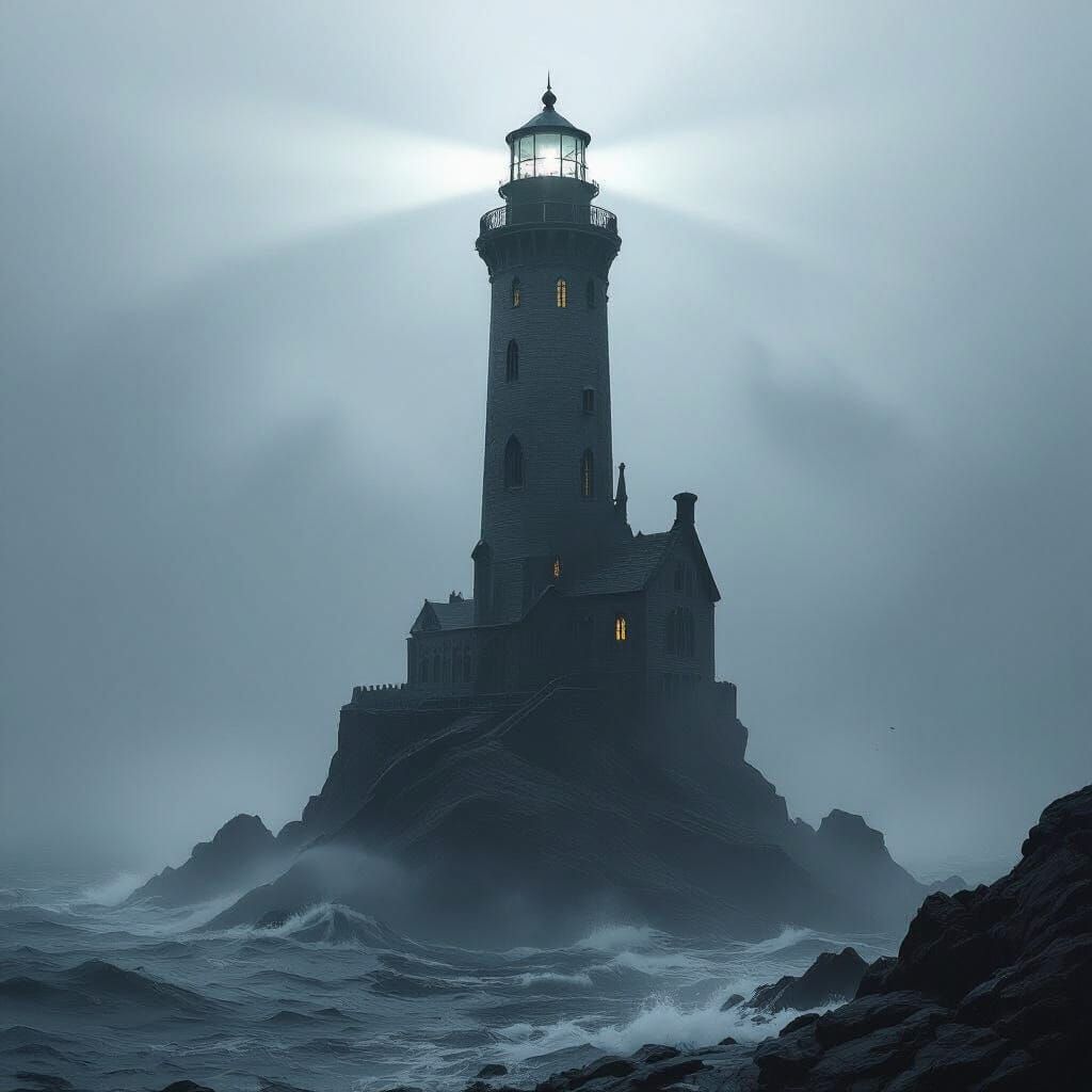 Colossal Lighthouse in Dark Fantasy Concept Art Style