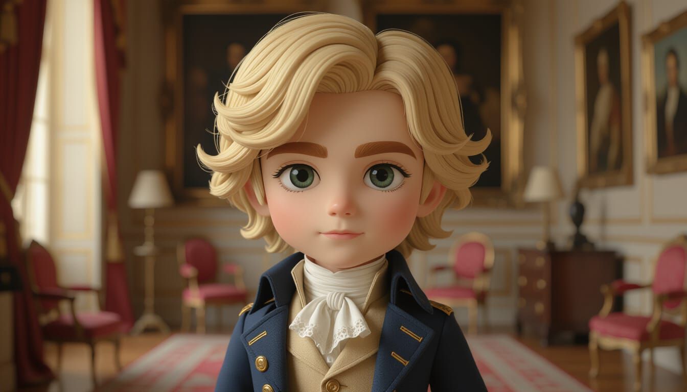 Chibi Man Portrait in Detailed Photorealistic Style