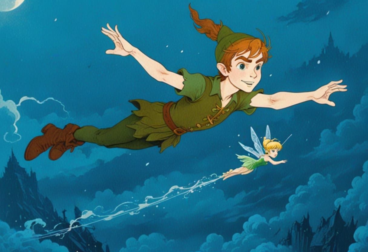 Peter Pan and Tinkerbell in Moody, Atmospheric Scene
