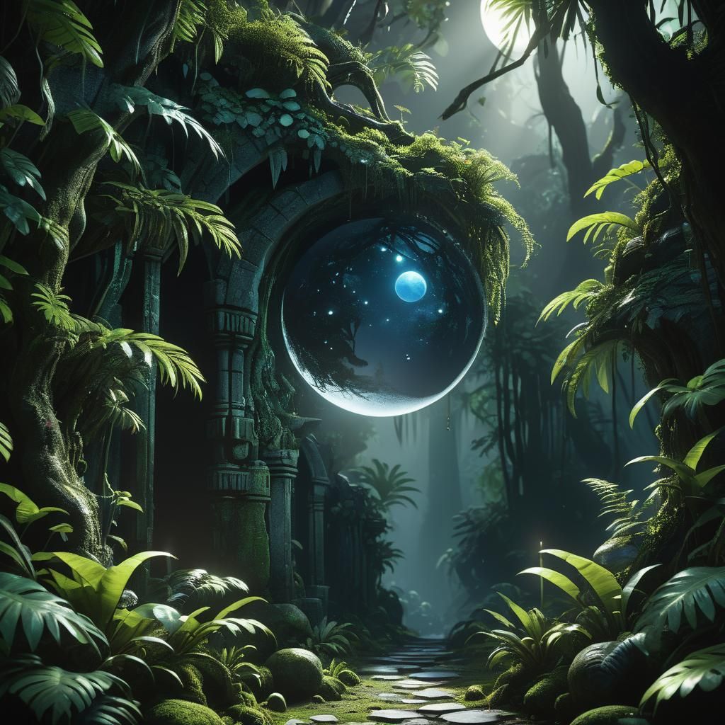 Luminescent Tarsier in Tropical Jungle, 3D Game Art