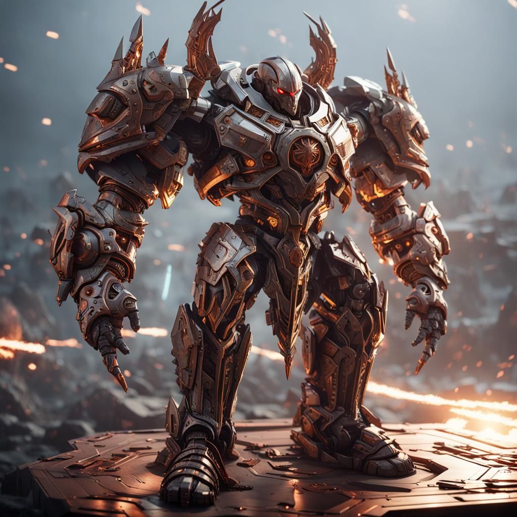 Futuristic Ares: God of War in Sci-Fi Mech Suit
