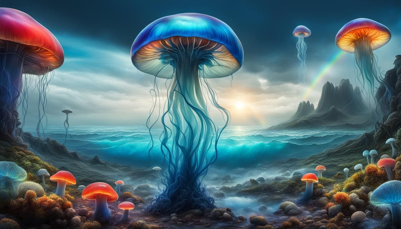jellyfish rise in the shroom land