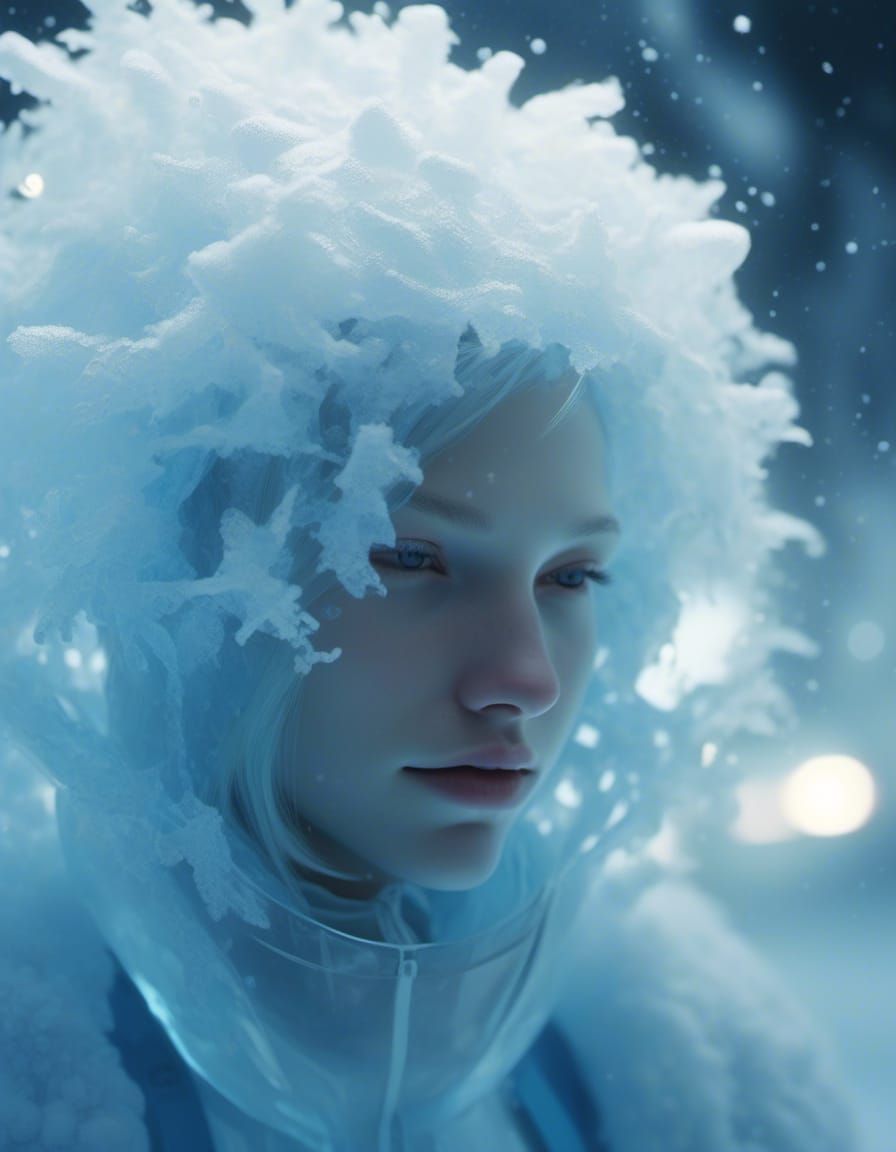 Futuristic Cryo-Sleep Capsule Portrait in Sci-Fi Style