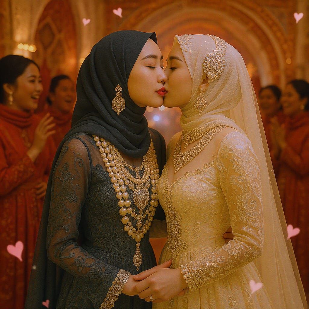 Intimate Wedding Moment in Art Nouveau Style