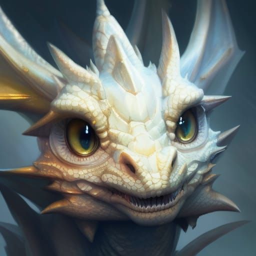 Adorable Chibi Dragon Portrait in Hyperrealistic CGI Style