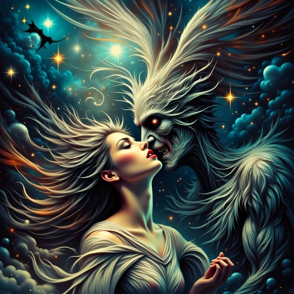 Ethereal Struggle: Angel of Light vs. Dark Demon