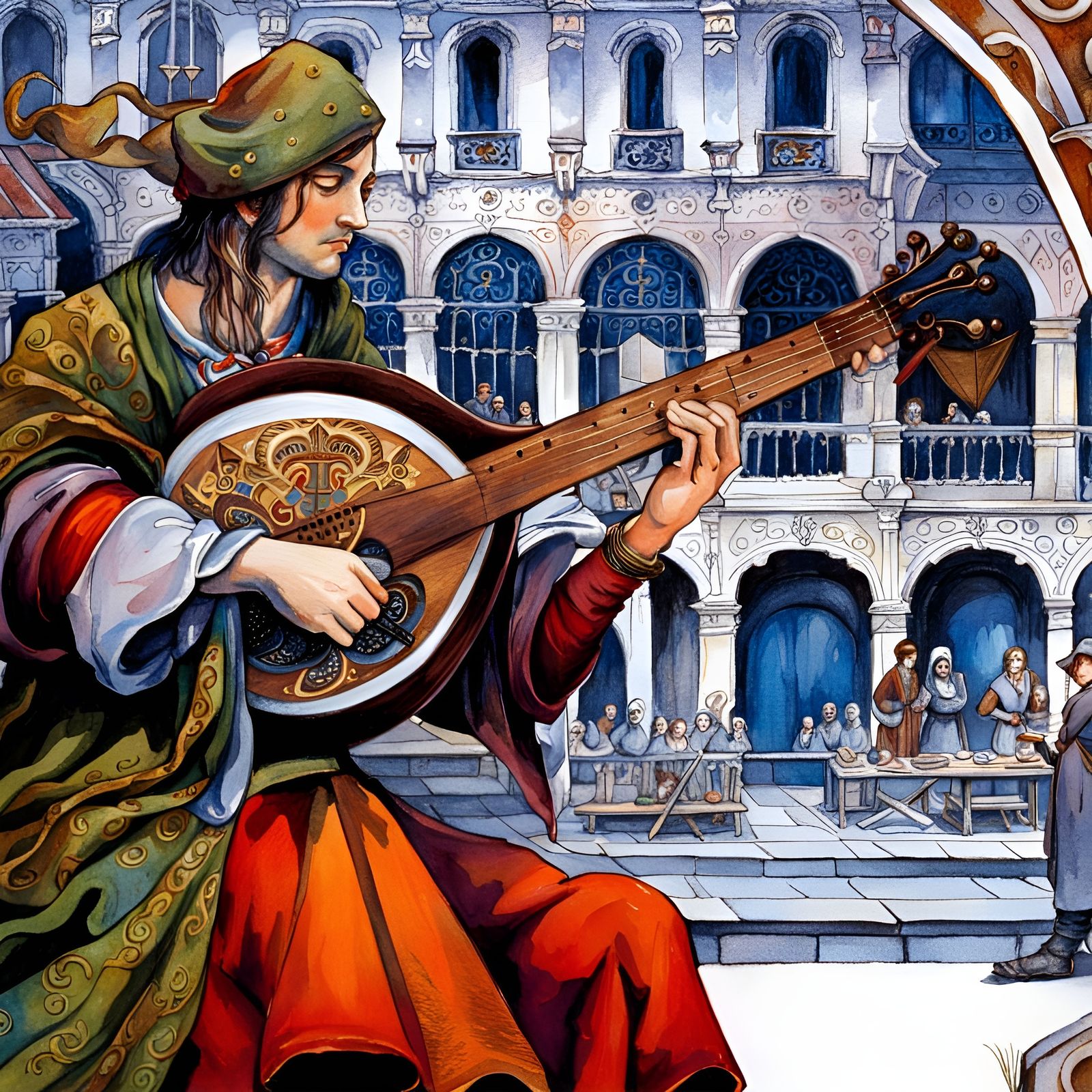 Medieval Lute Player