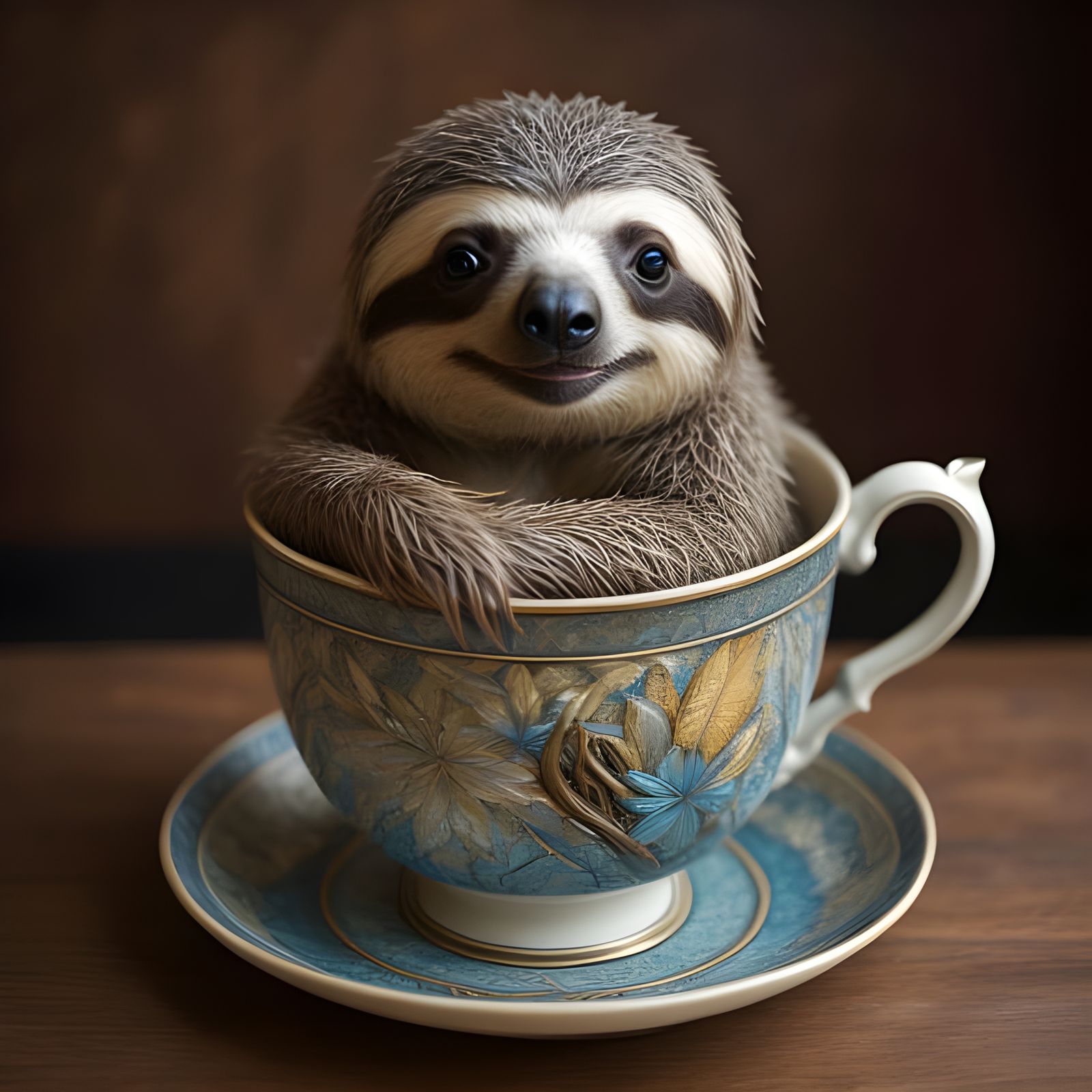Casual Sloth in a Teacup