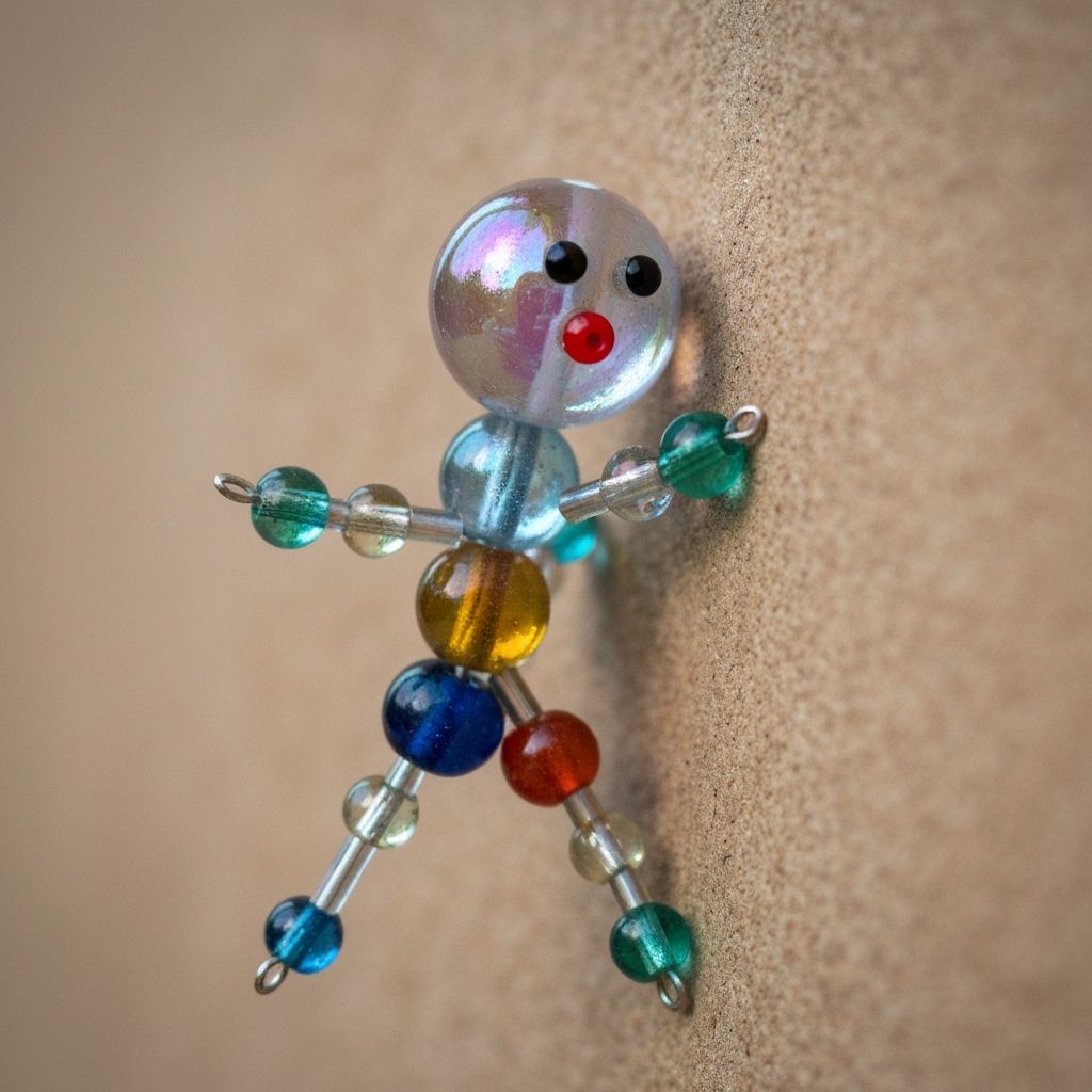 Whimsical Beaded Doll: A Macro Shot of Childlike Wonder