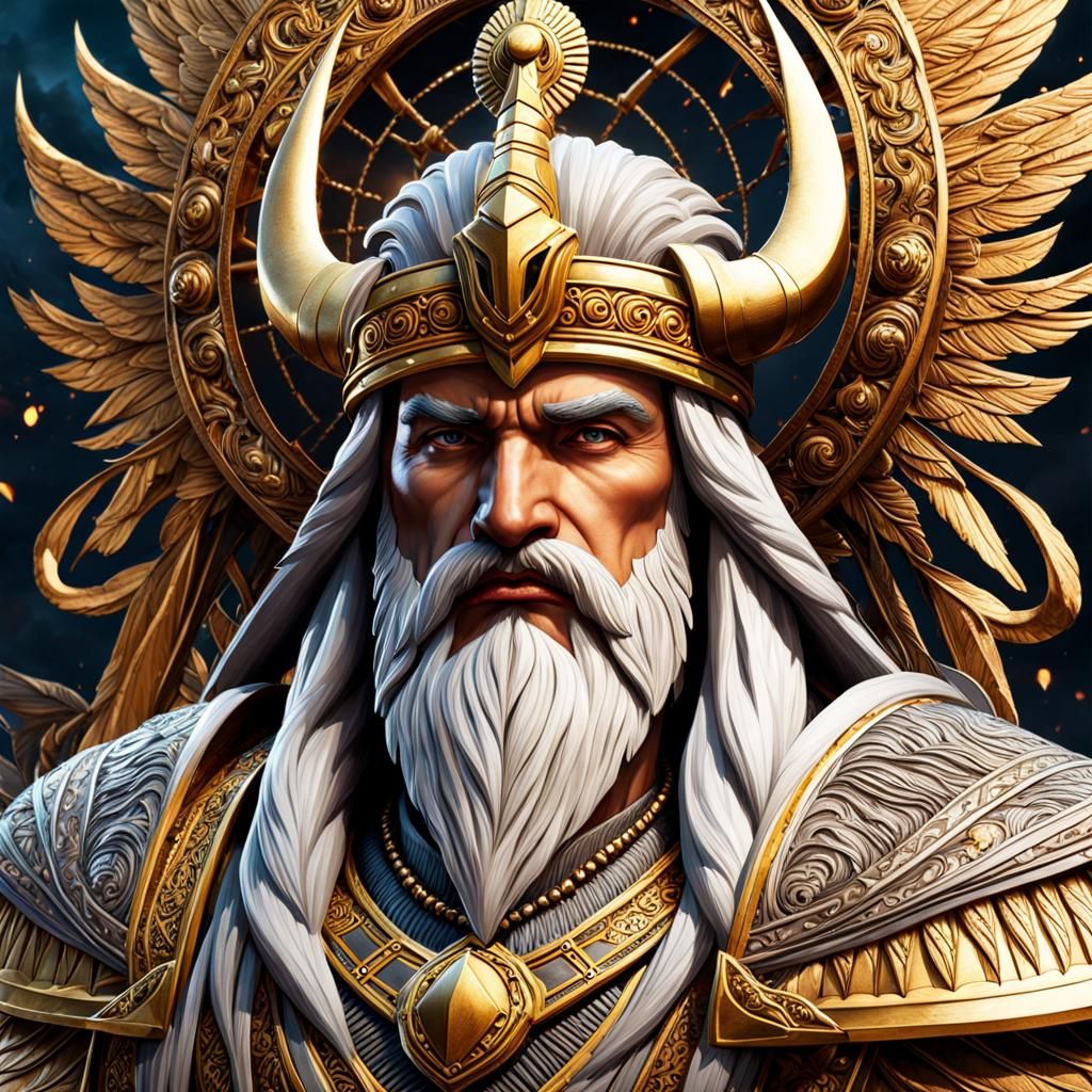 Dacian King Burebista Portrait in Detailed Matte Painting