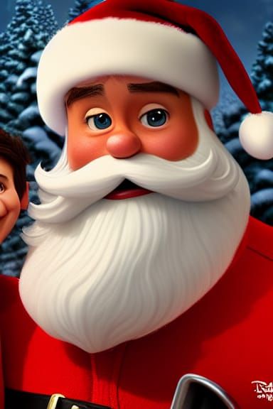 Teen Santa Claus Portrait in Animated Style