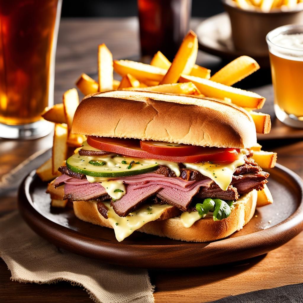 Hot Roast Beef Reuben Sandwich