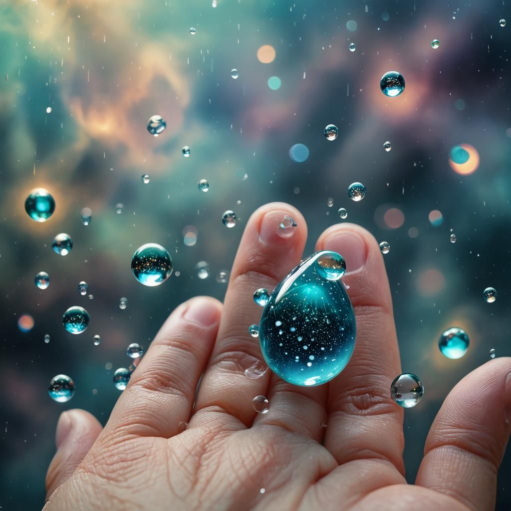 Surreal Micro Universe in Water Drop