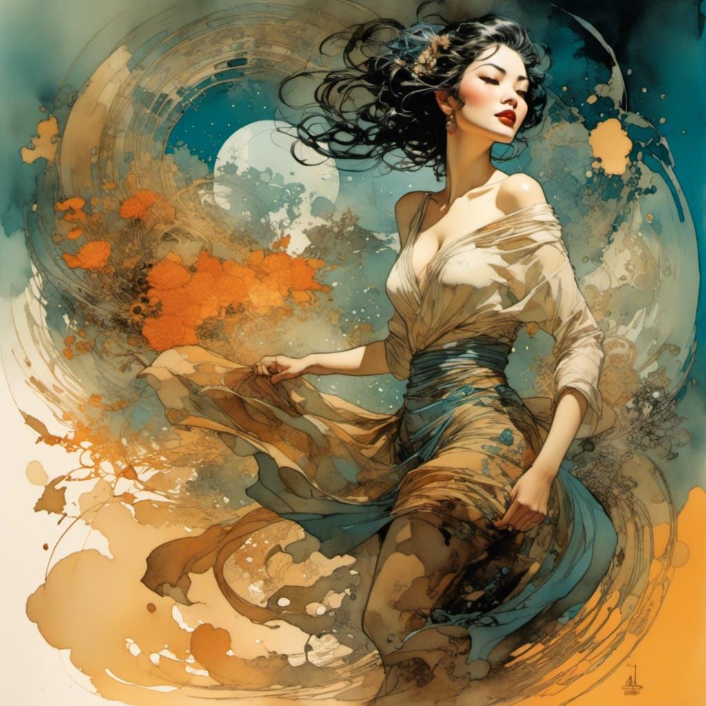 Stylized Watercolor Art with 3D Shading