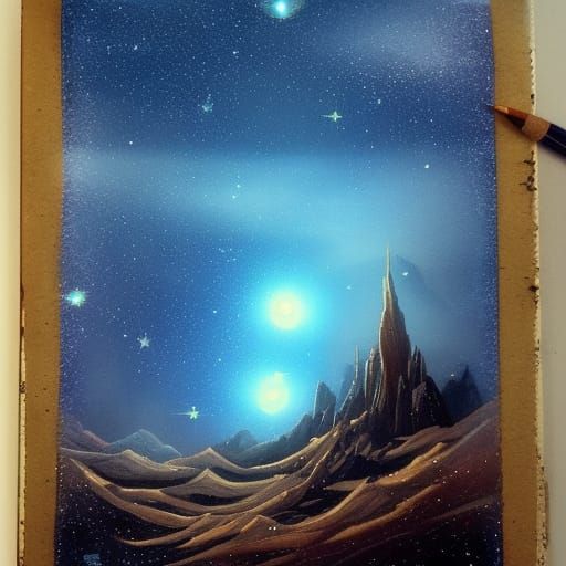 Dramatic Shooting Stars in Maximalist Digital Painting