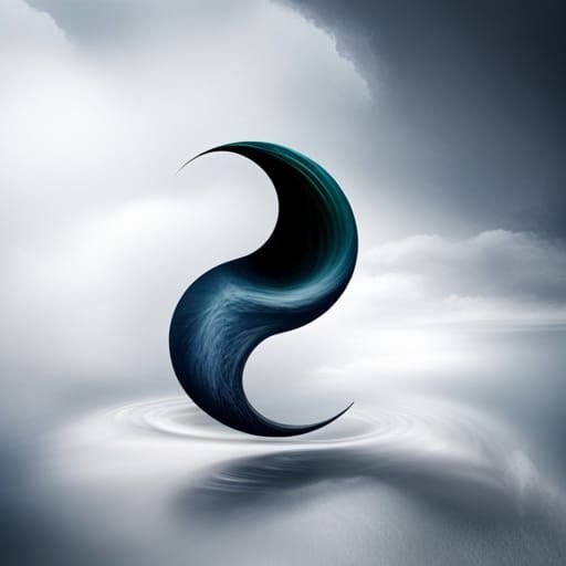 Yin and Yang Symbol Reflected in Water