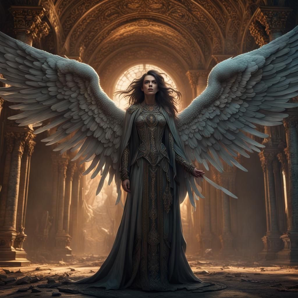 Epic Angel of Death in Dark Fantasy Style